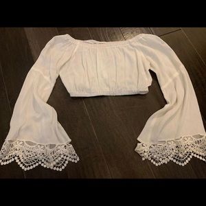 White cropped long sleeve